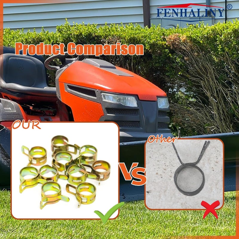 Fenhaliny 02-040 Hose Clamps Compatible With Or-gon Part Replace 1/4 ", 3/16" Fuel Lines- ID:0.45 '' (10 Pack) - Image 4